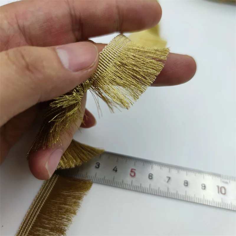 Gold Fringe Trim Lace Ribbon DIY Sewing Dress Garment Decoration Accessories 2.5cm Wide