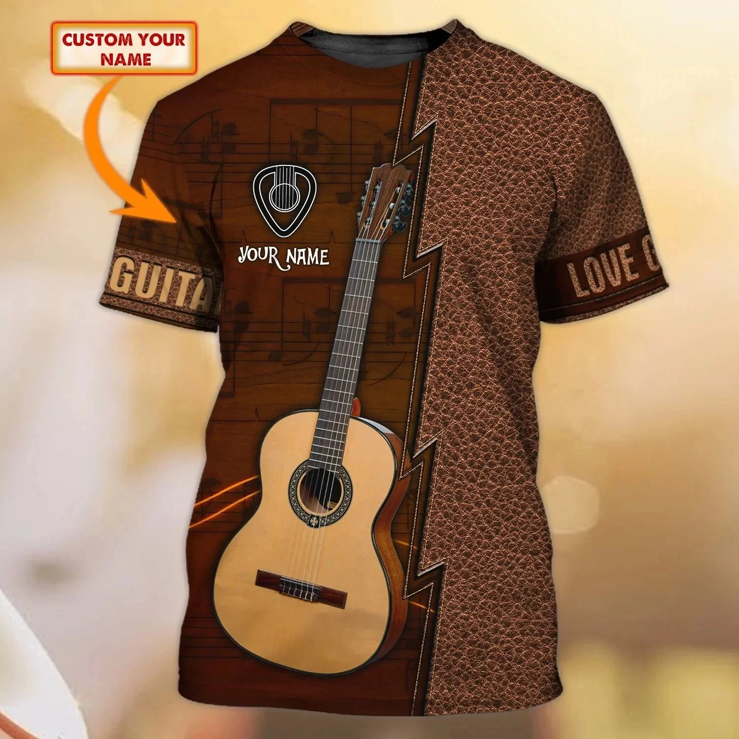 Neueste Sommer männer T-shirt Gitarre Personalisierte Name 3D Gedruckt t-shirt Unisex Casual T-shirt Beste Geschenke Zu Gitarre Liebhaber DW132 – Detail 27
