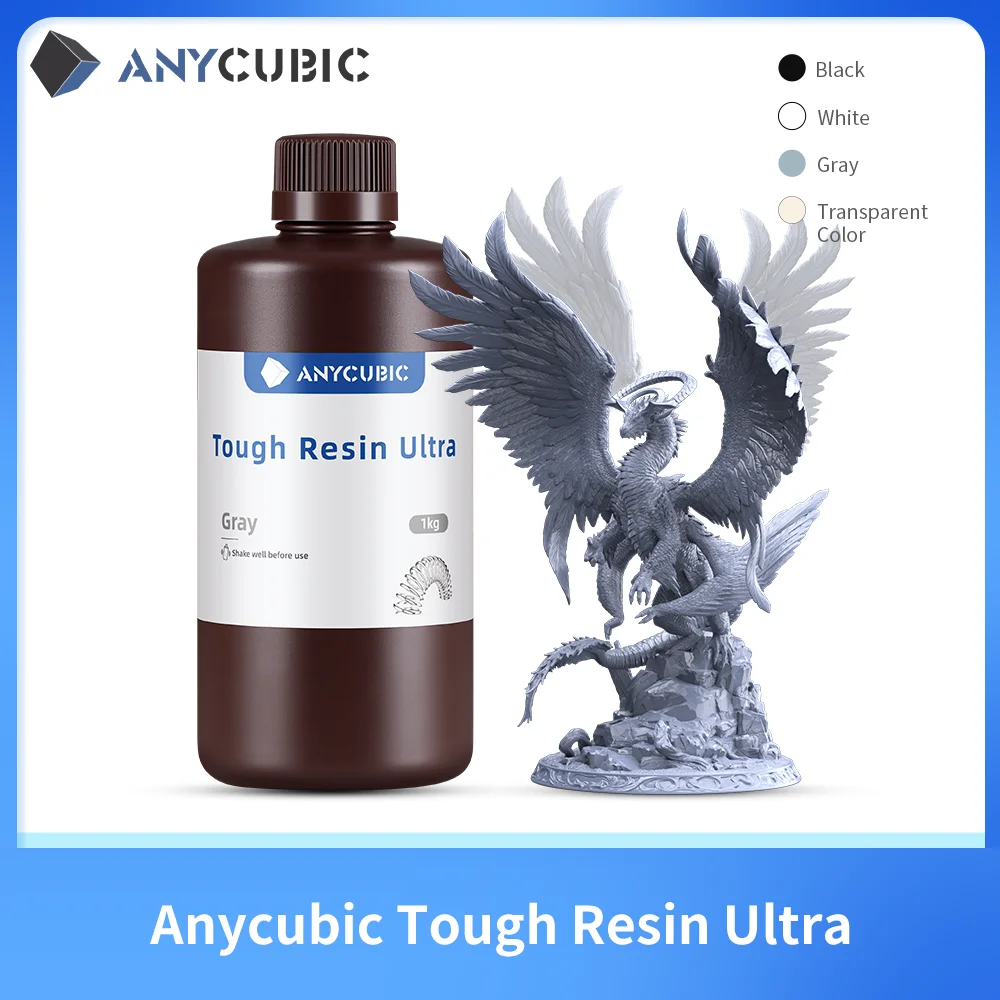 

ANYCUBIC Tough Resin Ultra Strong Impact with Excellent Rebound Low-Odor For Photon Mono 2 LCD Printers Hair Printing Material R