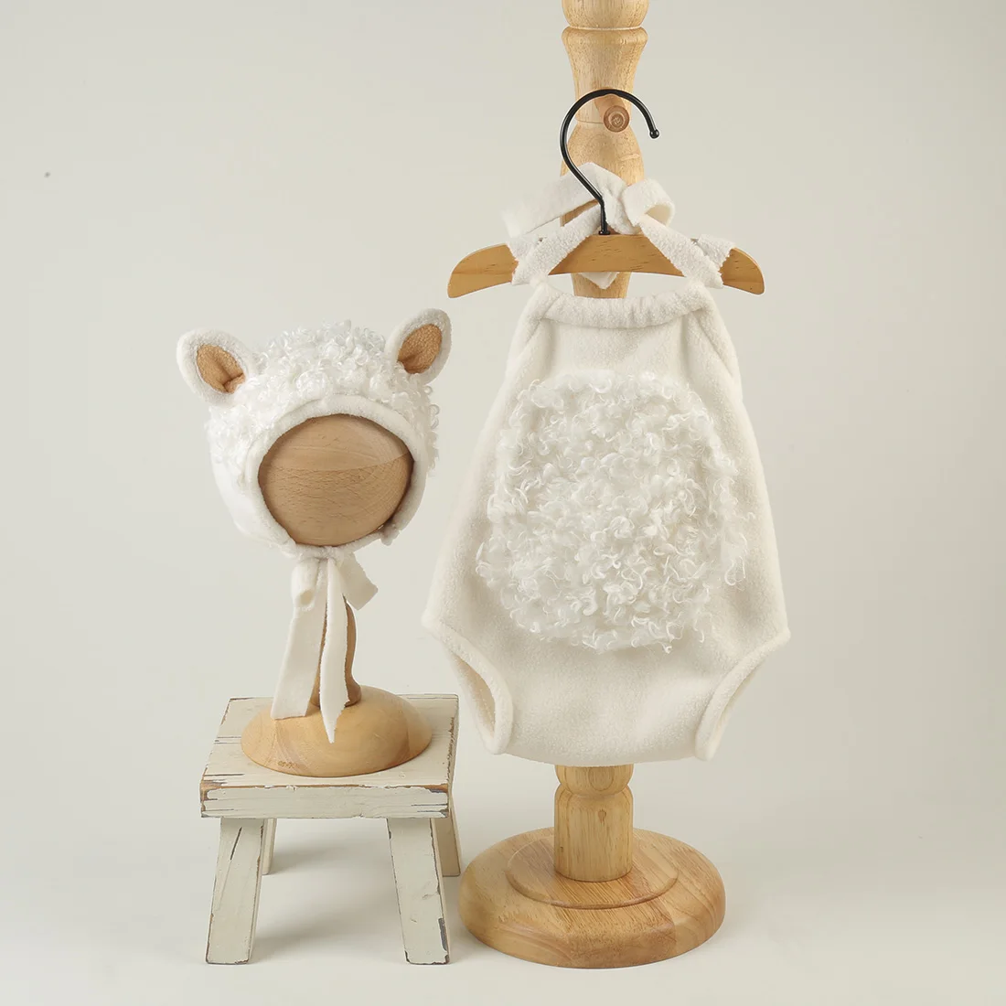  사진 촬영 소품 의상 부드러운 원단  레저 테마 롬퍼와 보닛 세트 반바지 봉제 의류 세트 사진 촬영