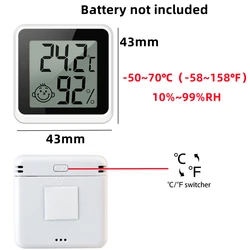 Compact LCD Digital Indoor Thermometer and Hygrometer Sensor (Black D-C and F)
