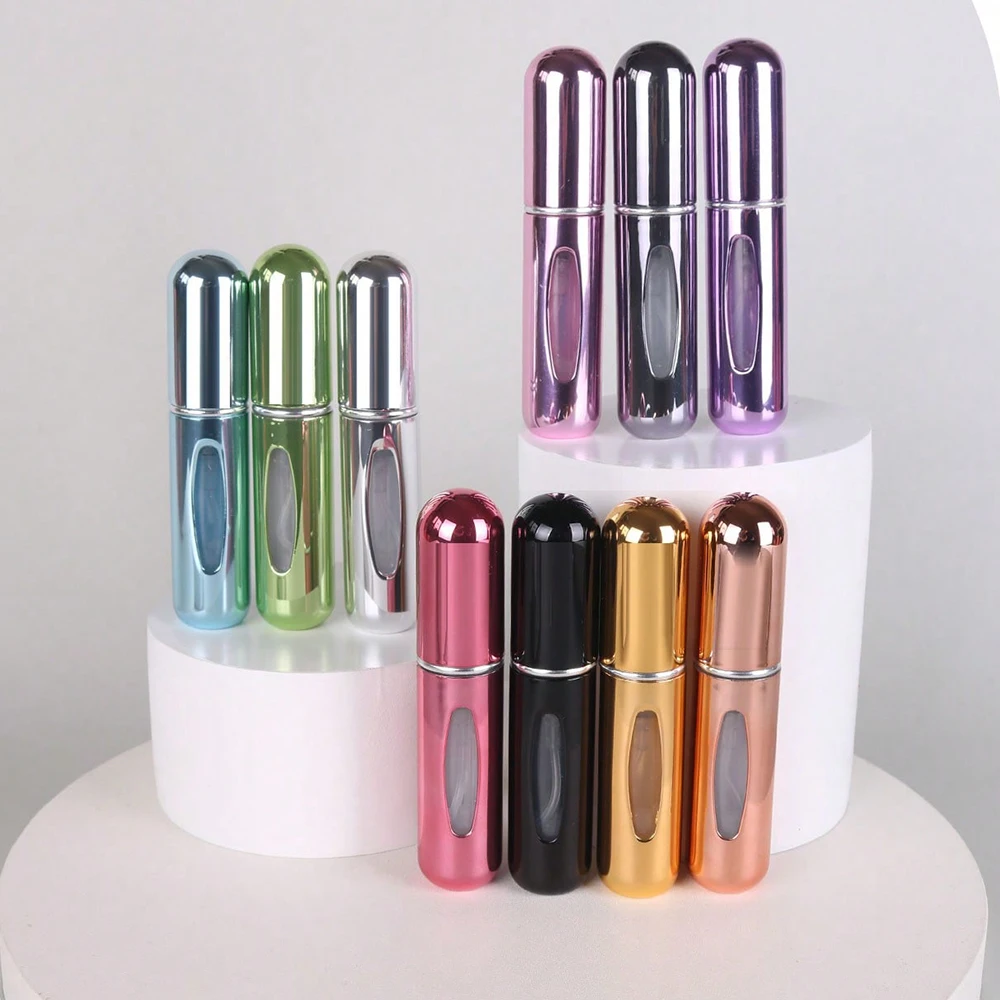 Portable Spray Bottle Travel Set 6-Pack 5ml Refillable Perfume Spray Self-Suction Bottom