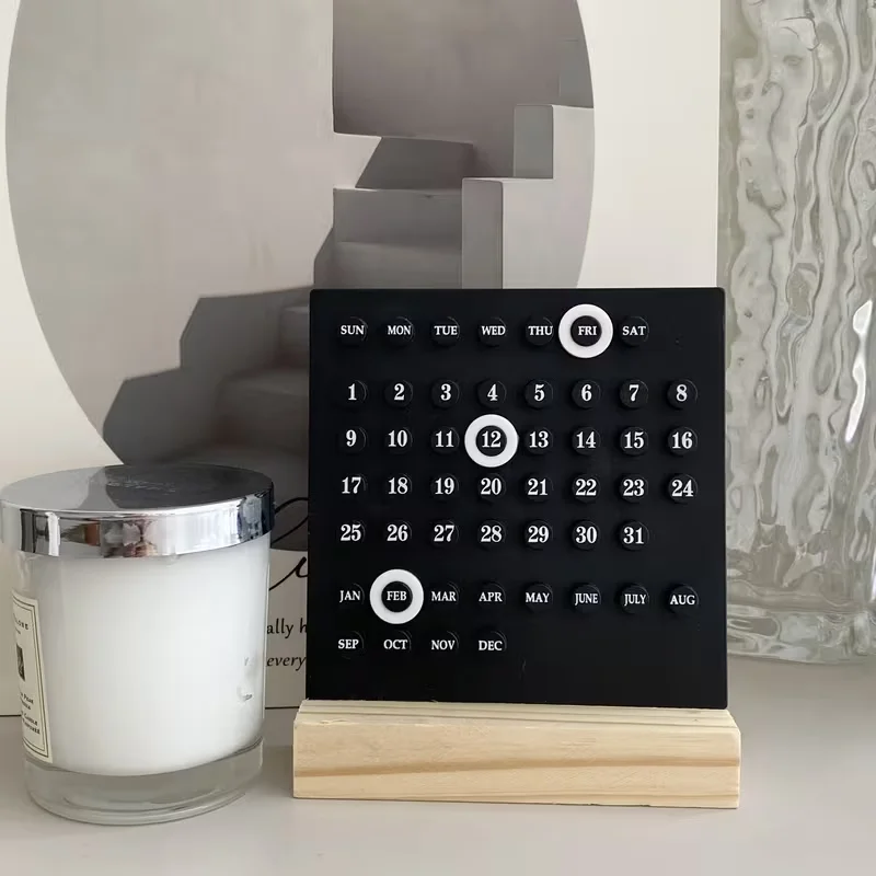 Calendario creativo mini fai-da-te da tavolo, decorazione per scrivania, calendario decorativo per feste - immagine 6