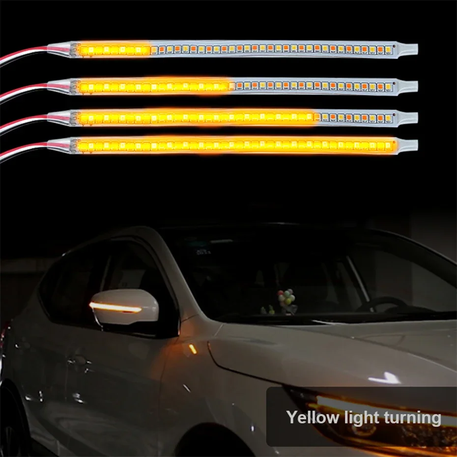 2PCS-Car-Rearview-Mirror-Indicator-Lamp-DRL-Streamer-Strip-Flowing-Turn ...