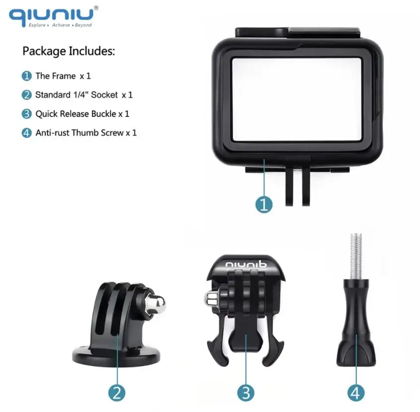 QIUNIU Durable Protective Housing Case for Action Cameras - Enhanced Accessory
