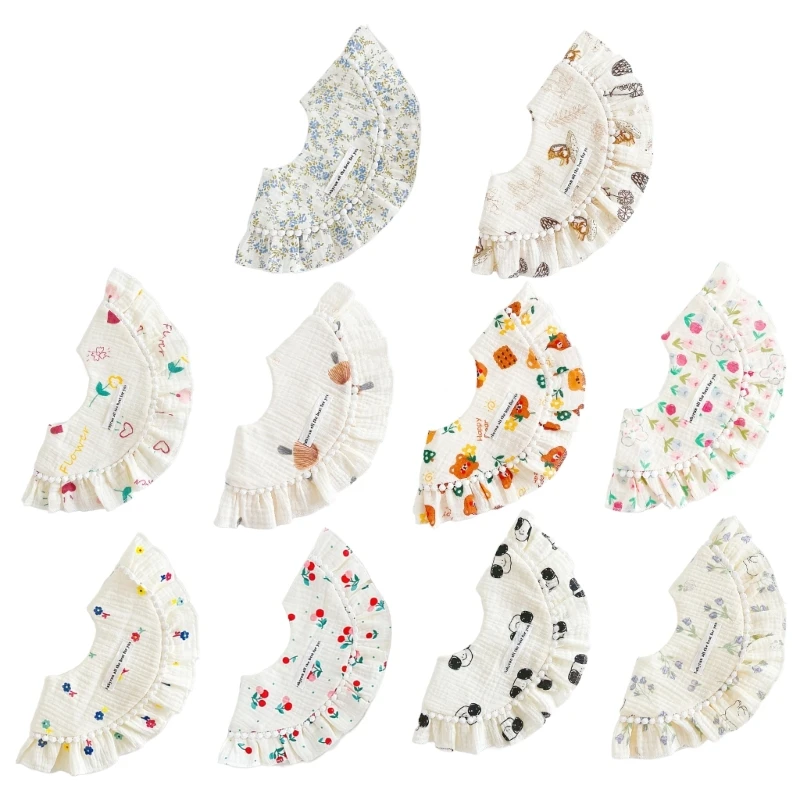

Cotton Baby Bibs Floral Print High-absorbent Saliva Towel Newborn Burp Cloths