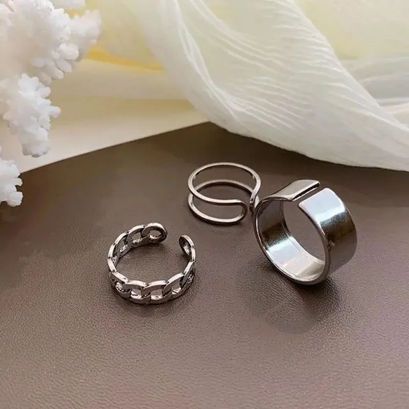 Trendy butterfly metal punk ring set women girls party jewelry gifts fashion accessories buckle female index finger ring ring set finger ring