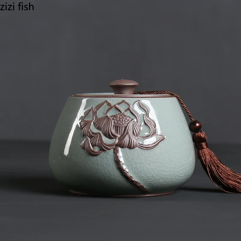 Ceramic Tea Caddy Storage Tank Sealed Jar Candy Jar Tea Box Sugar Bowl Organizer Home Food Container Decorative Jars Can tea tin box,tea canister