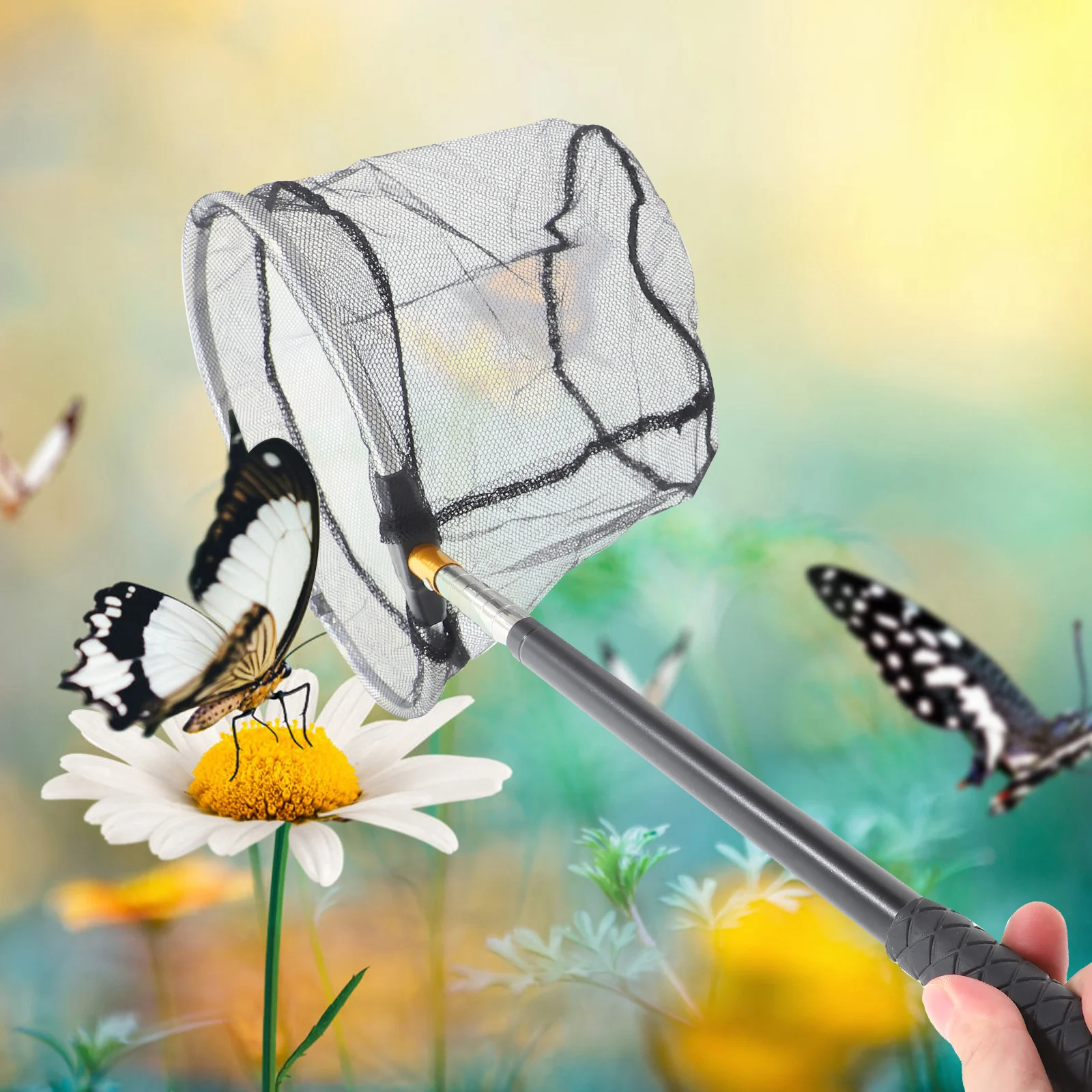 Retractable Fishing Net Butterflies Catching Bug Net Outdoor Fold Telescoping Bug Stainless Steel Catcher Picnic Camping Supply 3