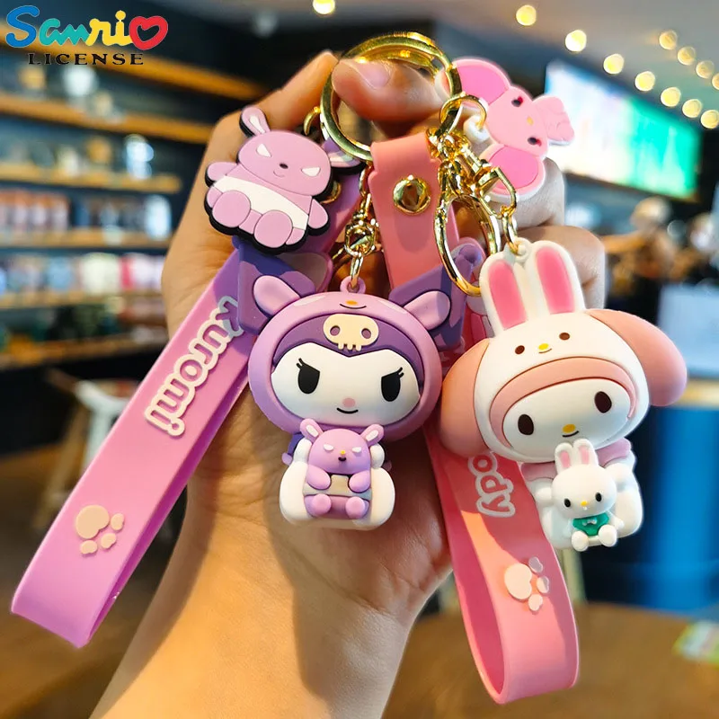 

Sanrio Series Keychain Cute Hello Kittys Kuromi Cinnamoroll Cartoon Backpack Doll Pendant Student Schoolbag Keychain Girl Gift