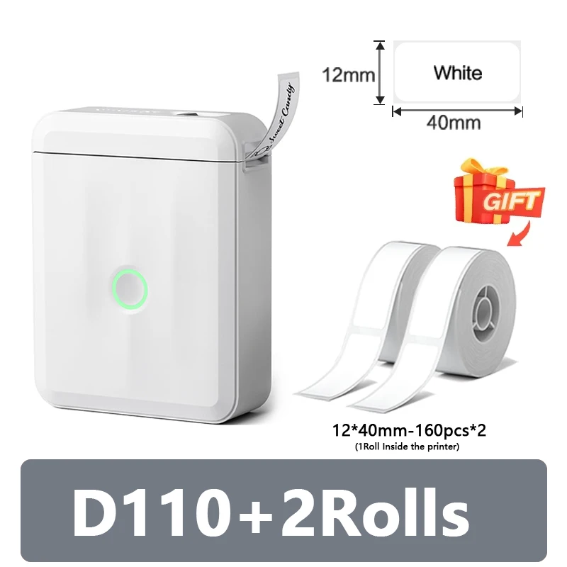 طابعة الملصقات اللاسلكية المحمولة Niimbot D110، طا...