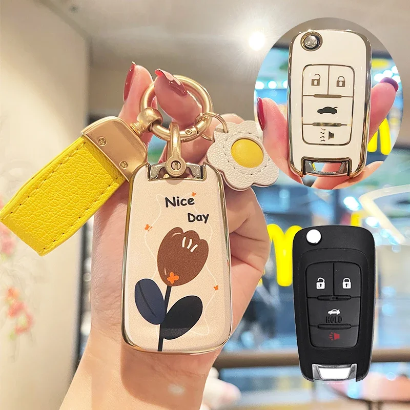 4 5 Pulsanti Per Chevrolet Chevy Malibu Cruze Equinox Camero Terrain Per Chevy Impala Sail Per Buick Lacrosse Tpu Car Key Case