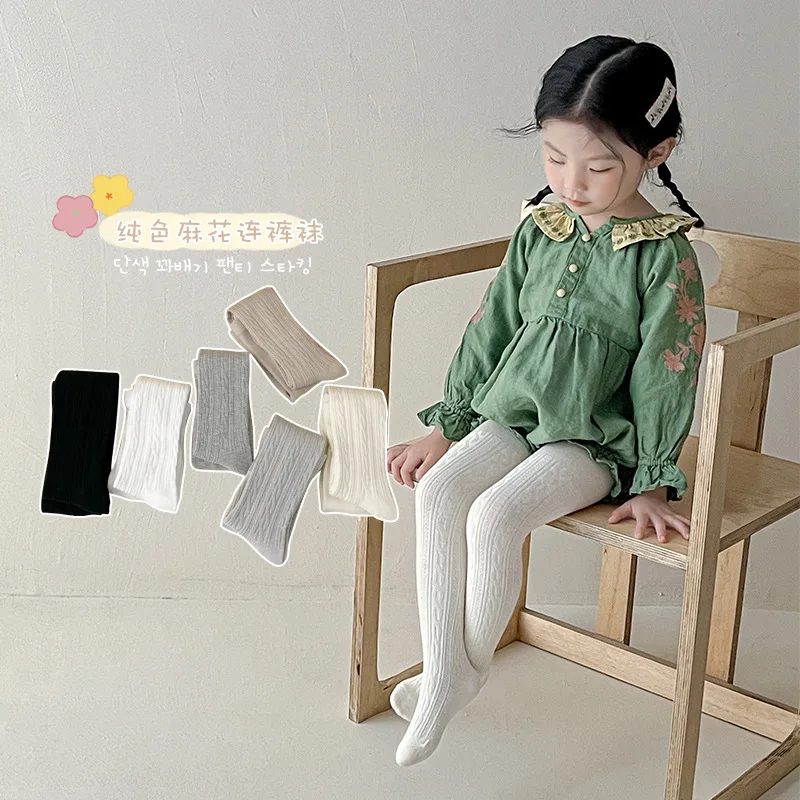 

2023 New Spring Autumn Kids Children Solid Pantyhose Cotton Tights for Girls Cute Baby Girl Winter Clothes