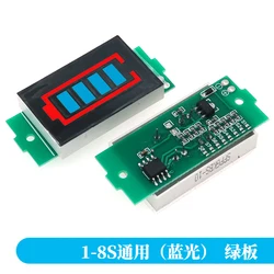 Single 3.7V Lithium Battery Capacity Indicator Module with Blue Display (1-8S Blue General)