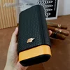 Travel Cigar Case Leather Humidor Cigar Cedar Wood Box Pocket Portable 3 Cigars Tube Holder Mini Outdoor Humidor Gadget 1