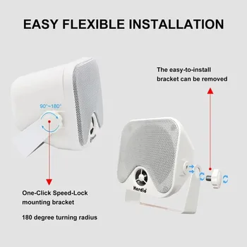 Herdio 4'' 4PCS Bluetooth Golf Cart Speakers 240W Waterproof Marine Speakers For Outdoor Boat ATV UTV Jeep Courtyard Powersports 5