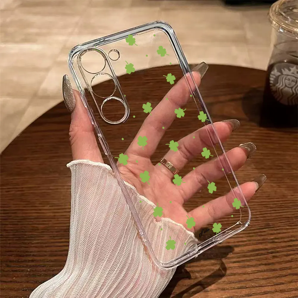 Clover Printed Clear Soft TPU Phone Case