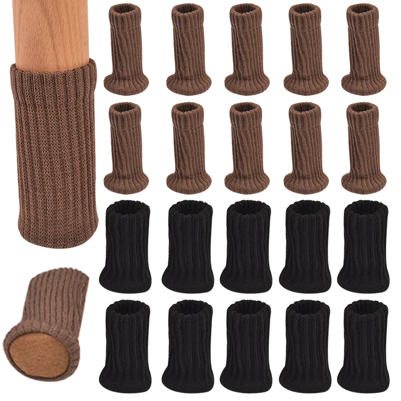 4/16PCS Knitted Chair Cover Furniture Foot Protective Covers Table Chair Non-slip Furniture Protector For Home Decor