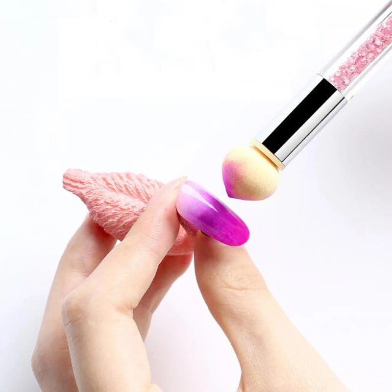 Manicure Smudge Gradient Pen Nail Dyeing Pen Sponge with dual replaceable Heads Beauty Nail Tools Painting