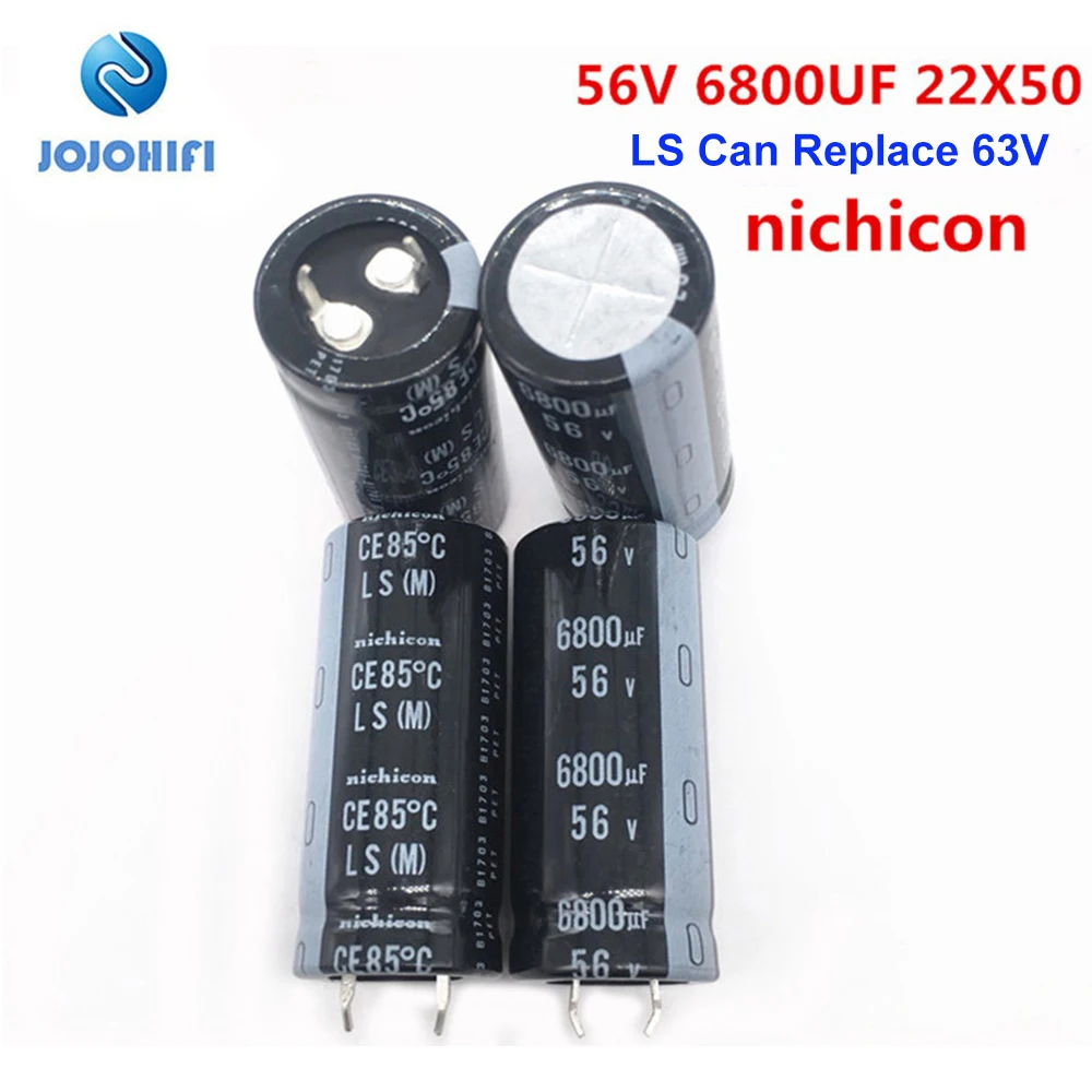 4pcs Nichicon 56V 6800UF 22X50mm LS Pitch 10mm 85 ℃ Electrolytic Capacitors 6800UF 56V 22*50mm Can Replace 63V