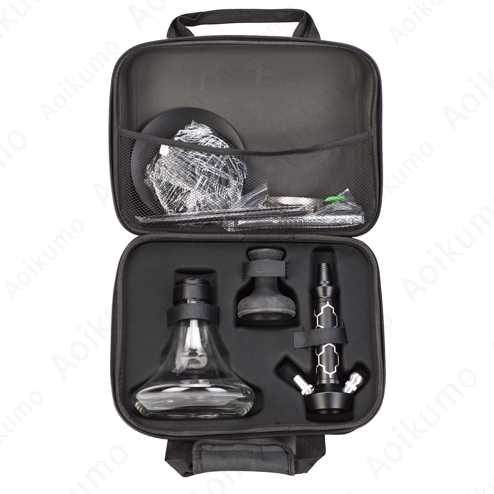Portable Glass Travel Hookah with Case Bag Set