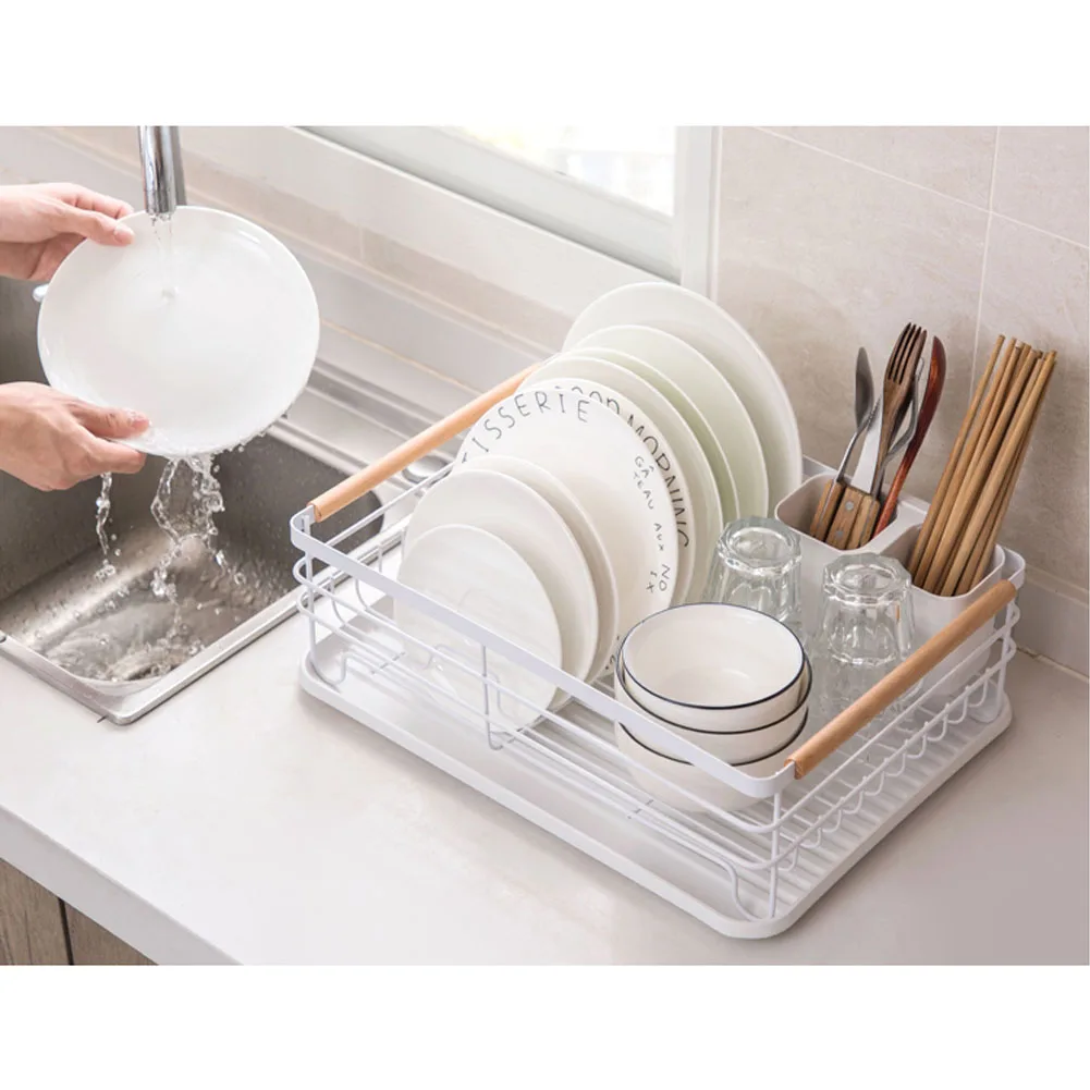 White Iron Dish Drainer dish draining rack Kitchen countertop storage rack: 3 - 5 Days Free Delivery Only UK