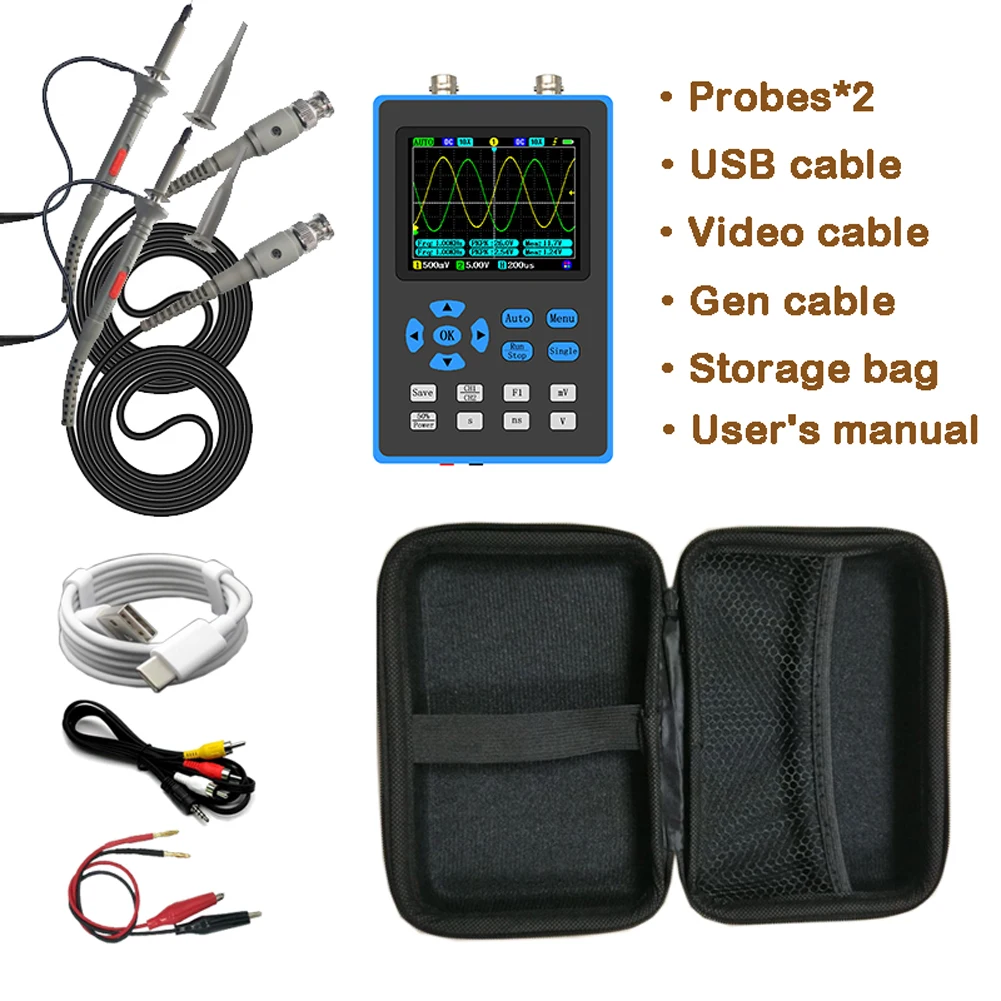 DSO2512G 120M Bandwidth 500MSa/s 2 In 1 Dual Channel Oscilloscope 10mV Minimum Vertical Sensitivity FFT Spectrum Analysis 5