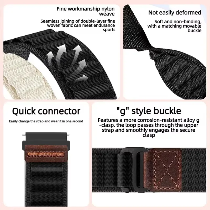 Nylon Strap Bracelet - Adjustable 20mm/22mm Premium Band