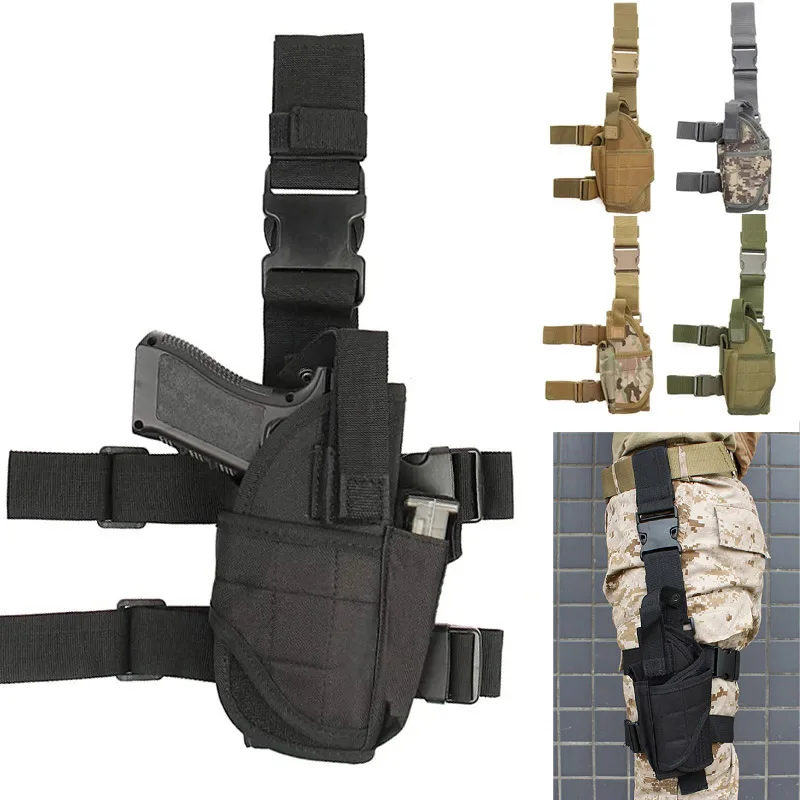 

Outdoor Hunting Tactical Weapon Holster Military Vertical Foot Universal Handgun Holster All Weapons Right Hand Tray Rear Foot