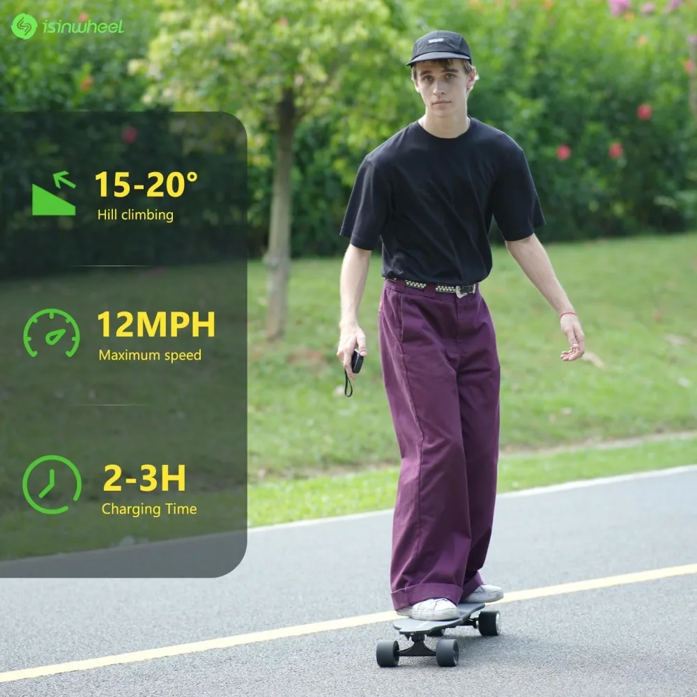 Electric Skateboard with Remote, 1200W/450W/3000W Brushless Motor, 30 Mph 32Mph Top Speed, Electric Longboard for Adults ＆Teens