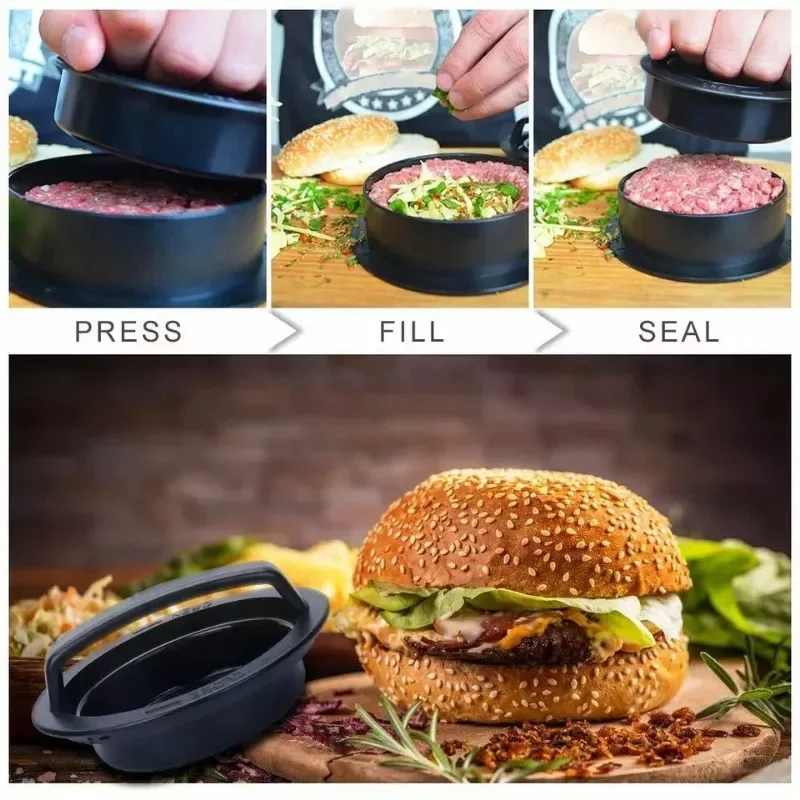 Burger Tools Nonstick Filler Press Patty Ring Molds Sausage Sliders Grill Kitchen Kit Essential Party Everyday Cooking Utensils