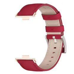 Premium Leather Wristband for Smart Watch - Soft and Durable Strap Accessory (Red Rose Gold)