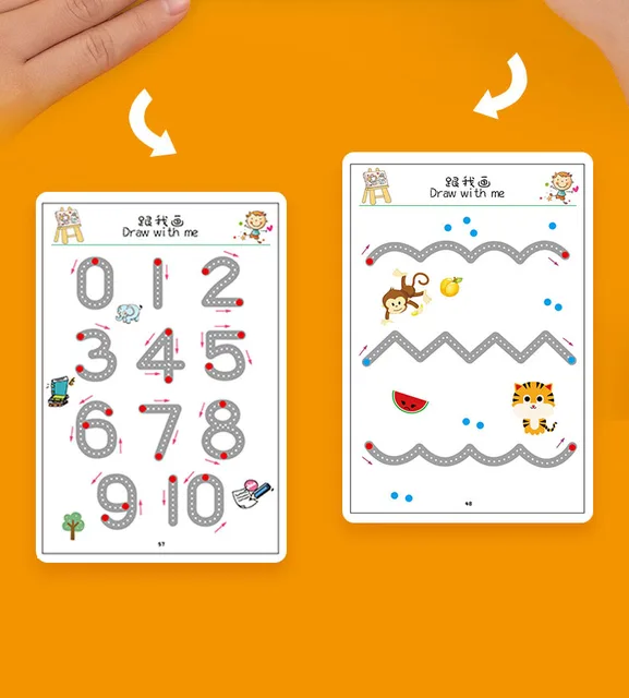 Montessori Math Learning Children Toys Drawing Tablet Pen Control Hand Training Shape Math Match Games Set Educational Toy Books 4