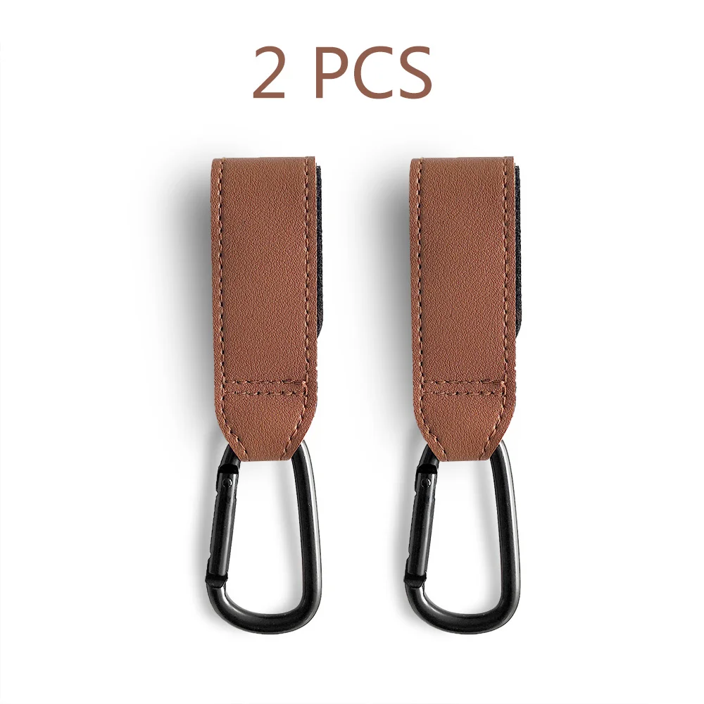 1/2pcs PU Leather Stroller Hook Wheelchair Pram Bag Hook Rotate 360 Degree Cart Organizer Accessories Baby Strollers classic