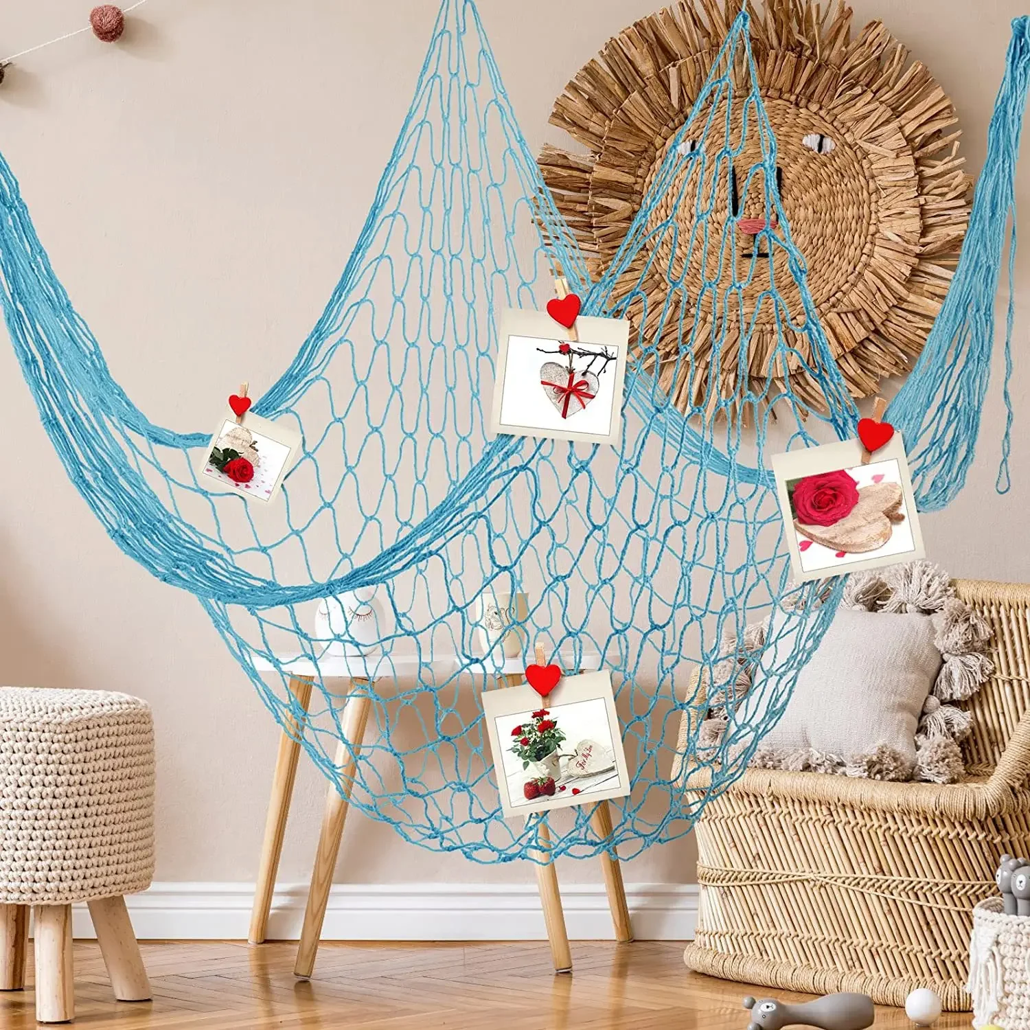 Fishing Net Sea Shell Starfish Hanging Home Wall Decor Nautical Ocean Theme Home Decor Kids Under The Sea Birthday Party Decor