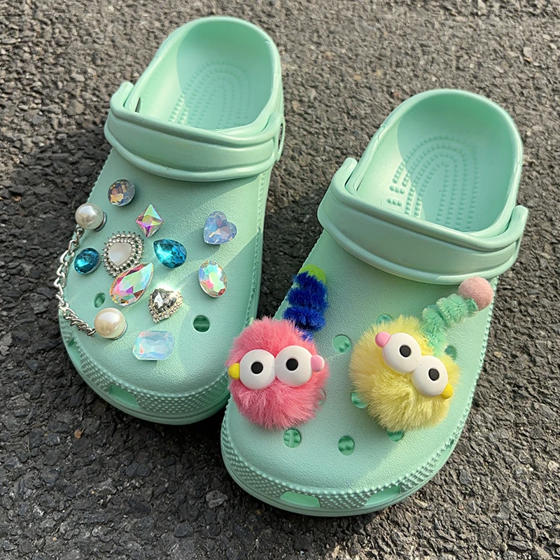 

DIY 3D Cute Cartoon Hairball Charms for Crocs Clogs Slides Sandals Garden Shoes Decorations Charm Set Accessories Kids Gifts