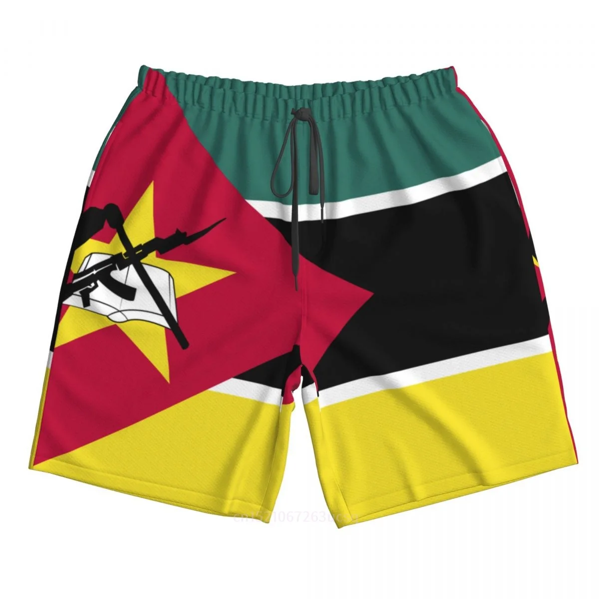 

2023 Summer Polyester Mozambique Country Flag 3D Printed Men's Board Shorts Beach Pocket Running Summer Pants
