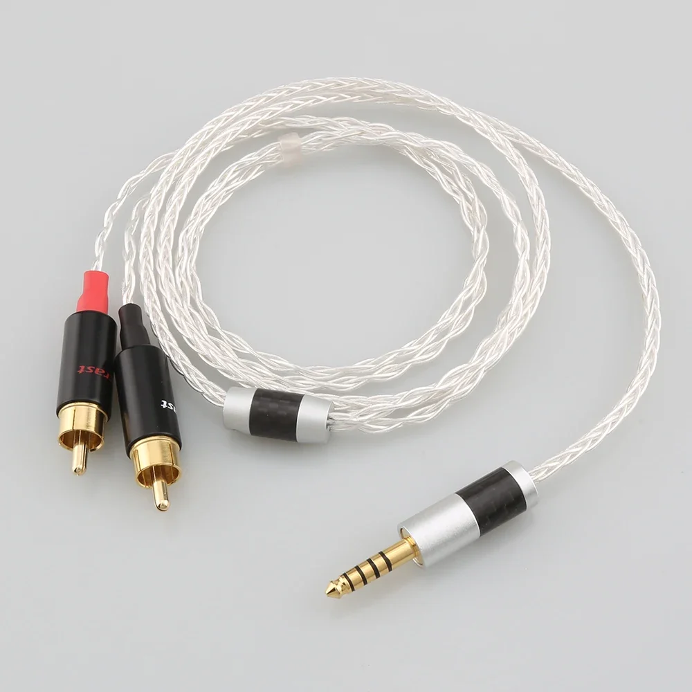 HIFI OCC 실버 도금 AUX 오디오 케이블, 헤드폰 앰프 연결 라인, 오디..