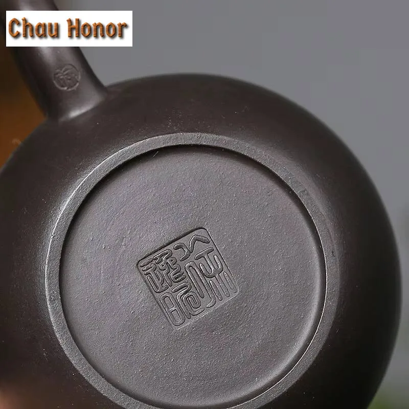 225ml Classic Yixing Raw Ore Black Mud Dragon Egg Zisha Teapot Handmade Household Chinese Kung Fu Tea Set Tea Ceremony Drinkware