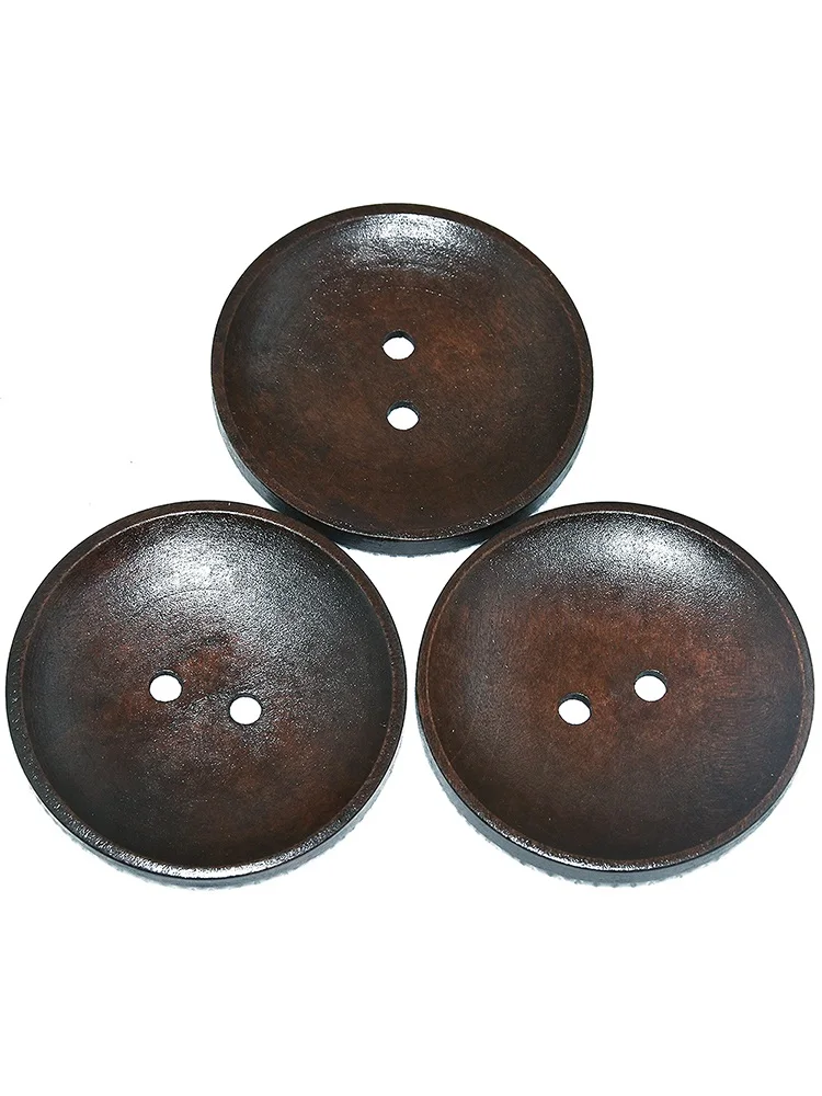 Dark Brown Big Natural Wood Round Bowl Wooden Buttons, Sewing Scrapbooking, Handmade Overcoat, 2 Holes, 3PCs, 6PCs, 10PCs, 45mm 5