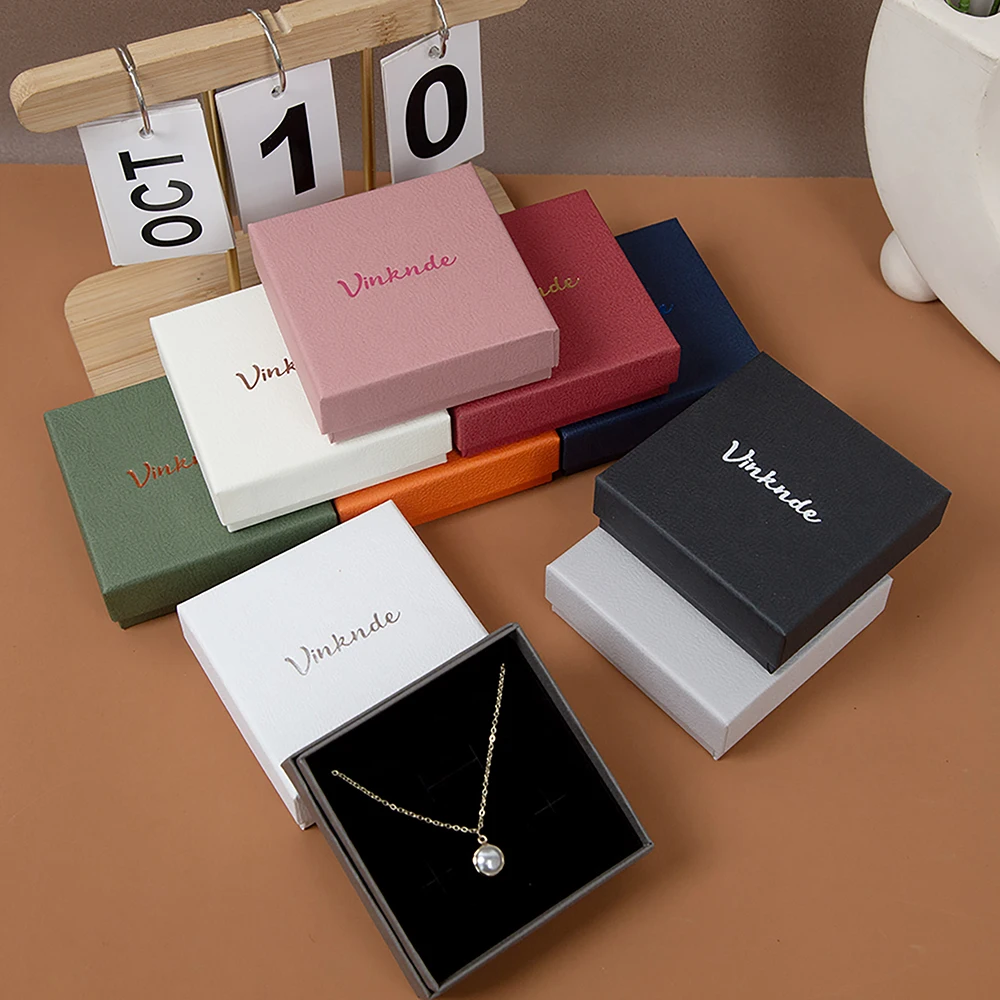 50Pcs Custom Wholesale Storage Ring Earring Jewelry Packing Box Personalized Logo Display Small Earring Jewelry Organizer Boxes