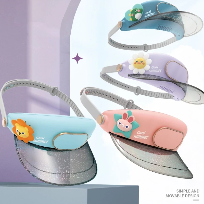 

Empty Hat Fan Visors Hat with Fan Empty Hat Fan 3-speed Adjustable for Girls