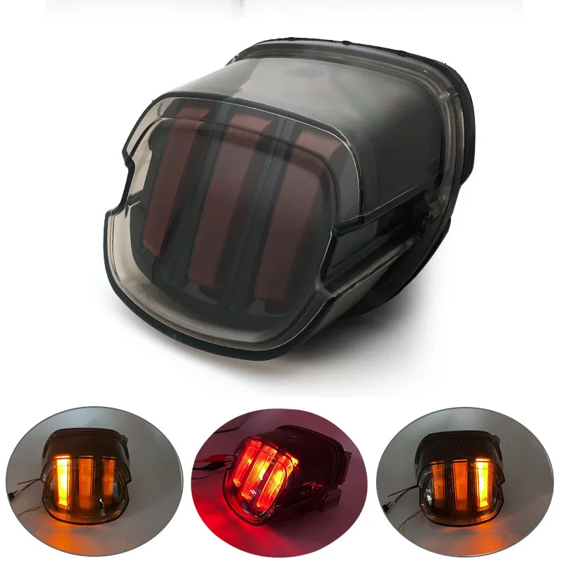 

1pcs Smoked Motorcycle LED Hover Taillight for Harley Street Bob FXDB Road Glide FLTRU FLTR FLHR Brake Runing Tail Light.