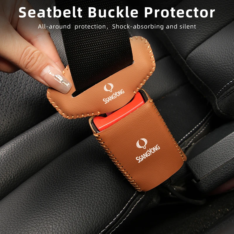 Anti Scratch Car Seat Belt Clip Protector Seatbelt Buckle Lock Cover For SsangYong Actyon Korando Rexton Kyron Rodius Musso