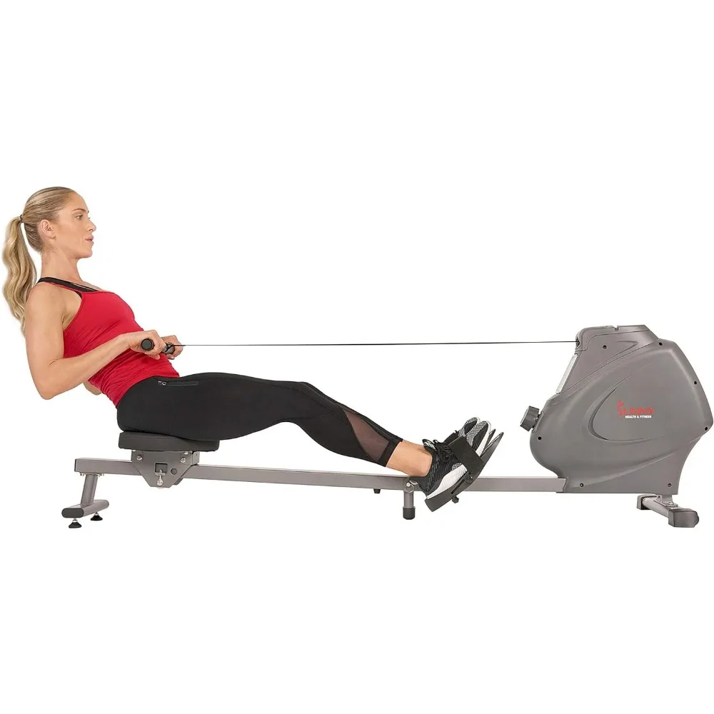 Compact Folding Magnetic Rowing Machine with 43 Inch Slide Rail, 285 LB Max Weight, Synergy Power Motion