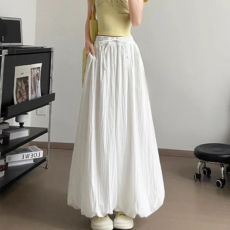 Frauen Designer Baggy Solide Culottes Weibliche Klassische Gelbe Hohe Taille Hose Mädchen Koreanische Bequeme Breite Bein Hosen – Detail 15