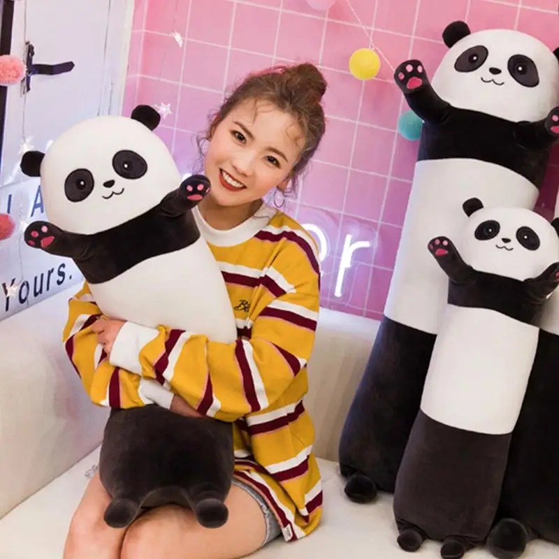 

Симпатичная мультяшная Длинная Подушка, мягкая плюшевая Набивная игрушка панда, игрушка, кукла на все тело для обнимания, сна, спальной подушки, домашней комнаты