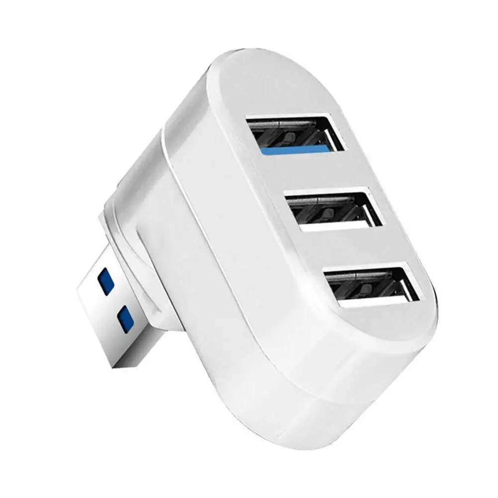 180 회전 USB 허브 3.0 어댑터 고속 U 디스크 리더 분배기, 3 포트 USB 2.0 컴퓨터 PC 노트북 용