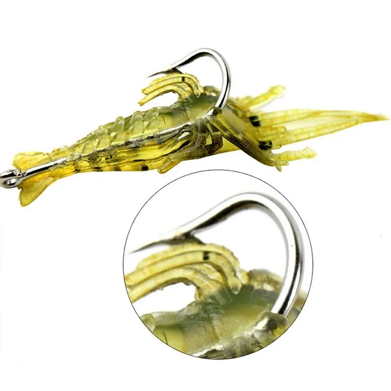 Bionic Fake Shrimp Roadrunner with Hooks Small Grass Shrimp Glow-in-the-dark Soft Lure Fake Lure Crossbait 4/10pcs fishing lure