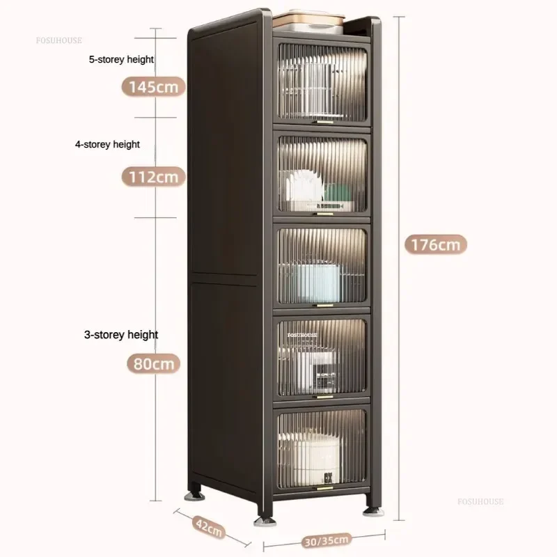 Small Apartment Kitchen Cabinet Floor-standing Narrow Storage Cabinet Home Furniture Multilayer Kitchen Against The Wall